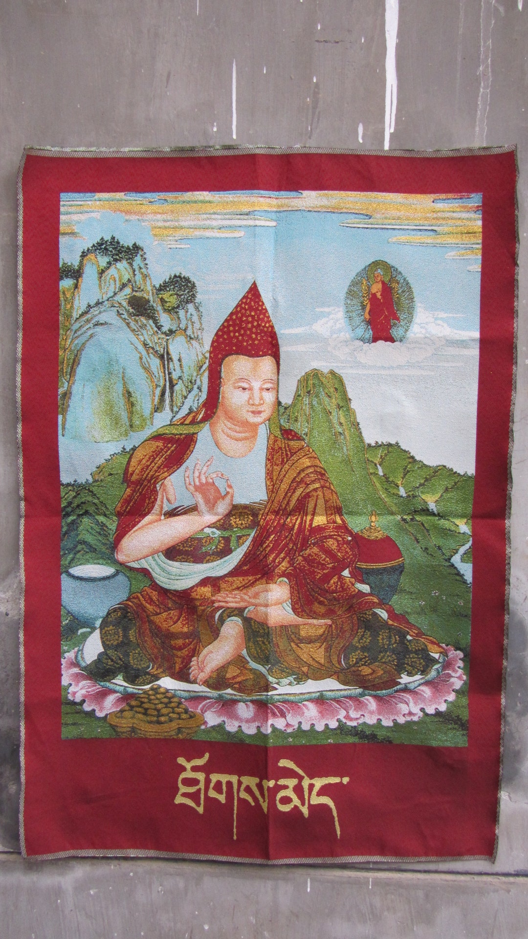 Tibetan Buddhist Thangka Tote Bag | Tsong Kha Pa Mandala Art Cotton Bag