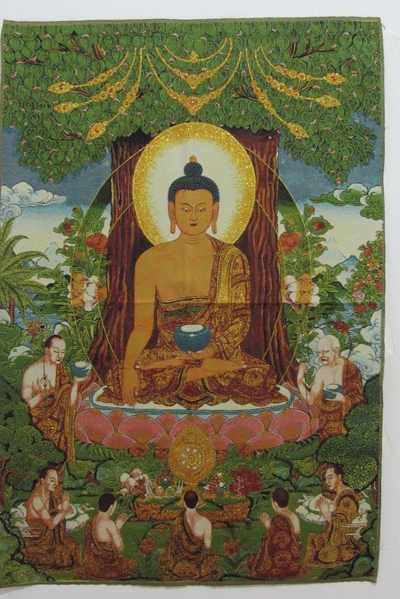 仏教タンカ錦、 ケサル王 チベットのアートプリント 仏教タンカ 仏壇用