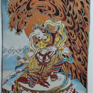 Tibetan Thangka Painting, Nice Silk braid Painting Yeshe. Tsogyal  Buddhism Tangka Wall Hanging for Meditation Buddhist Tibetan tapestry SY1