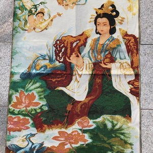 Taoist  Thangka Painting tapestry painting goddess Life Story  Wall Decor Art Handmade Art for Yoga  thangka meditation room decor SR146-A3L