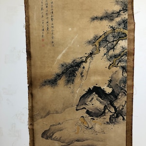 Old Paper Painting landscape and figurine China folk painting scroll old water margin Without scroll Drawing Painting on Paper Marked sy3152