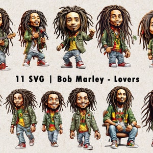 Bob Marley | Bob Marley SVG | Aquarelle Bob Marley | Portrait de Bob Marley | Design de chemise Bob Marley | Créations Bob Marley | LES AMOUREUX DE Bob Marley