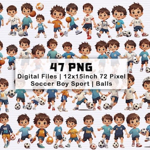 Soccer Boy PNG / Archivos Digitales / Fútbol / Jugador de Fútbol / Deportes / Niño Jugando Fútbol / Niños Felices / Soccer Boy / Deporte Cumpleaños Tema Arte