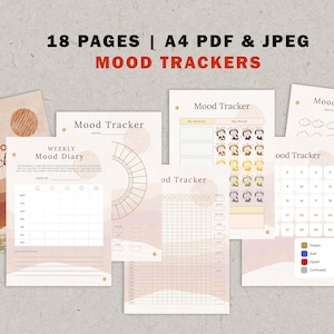 Stemmingstracker | Afdrukbare tracker | Goodnotes iPad | Stemmingsdagboek | Emotietracker| Stemmingsgrafiek | Wellnessplanner | A4-formaat | PDF bestand