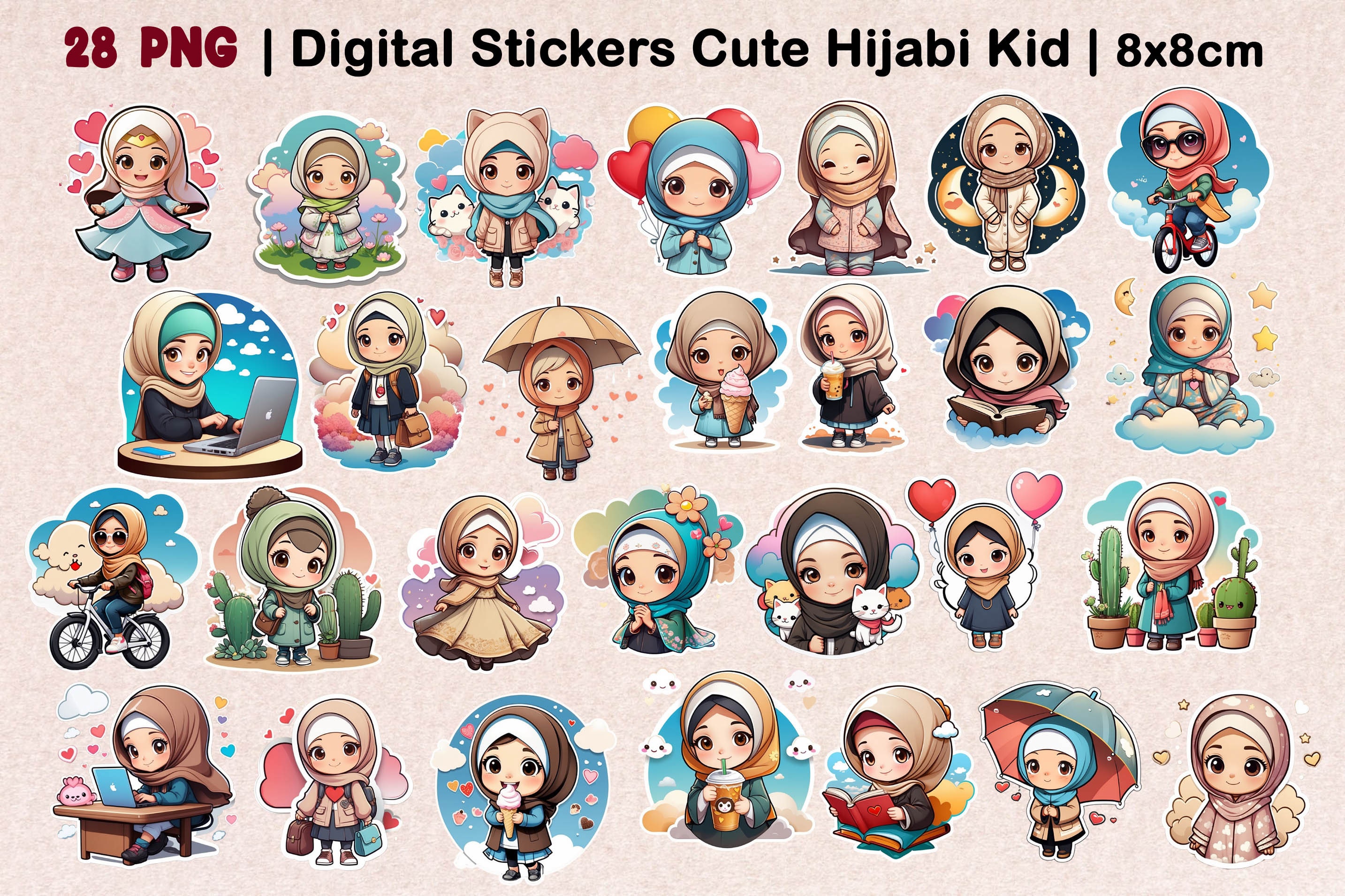 cute muslim girl Sticker for Sale by muslim-ah