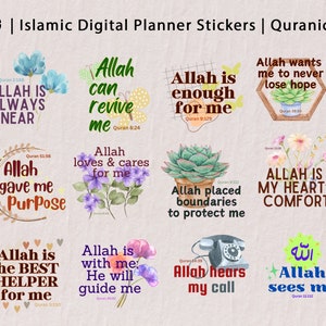 Islamski cyfrowy planer | Werset Koranu | Naklejki plików cyfrowych | Motywacja islamska | Cytaty islamskie | Plik PNG | Powiedzenie Koranu | Podziel PNG