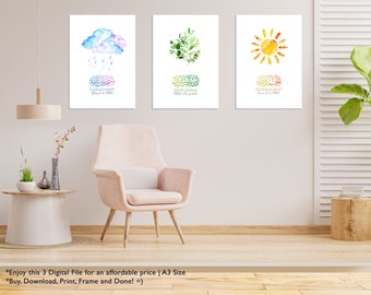Islamische Wandkunst | Islamische Kinderwand | Islamisches Poster | Islamisches Kinderzimmer | Subhanallah | Alhamdulillah | Allahuakbar | Dzikir | Kalligrafie
