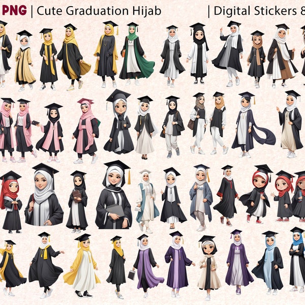 Graduation | Graduation Hijab | Graduation Art | Hijabi Convocation | Ladies in Hijab | Muslim Hijabi | Muslim Girls | PNG Digital Files