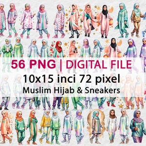 Muslim Hijab Girl | Digital File PNG | Cute Hijab Kids | Muslim Kid | Beautiful Girl With Hijab | Hijab Girl PNG File | Watercolor Hijab