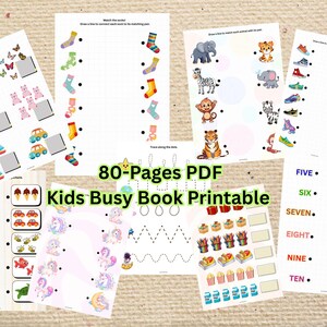 Kids Busy Book Printable PDF | Preschool Learning Activities | Educational Worksheets for Toddlers & Kindergarten | Quiet Time Activity Book image 5