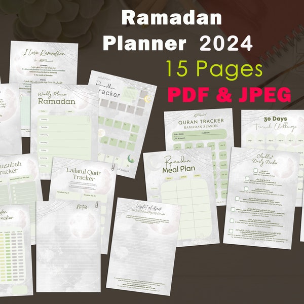 Ramadan Printable Planner 2024 | PDF Digital Planner Muslim | Ramadan Kareem | Ramadan Planner PDF | Printable Planner | Islamic Planner