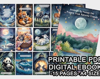 Printable PDF Book, Digital Book, Children's PDF Book, Kids PDF, Goodnight My Precious One , Bedtime Prayers , Bedtime Book, Goodnight Eboo
