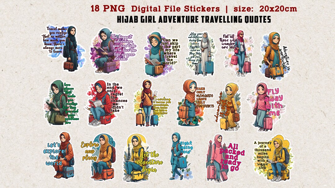 Sticker Muslimah Islamic Digital Planner Sticker | Travel Digital Sticker | Hijab ...