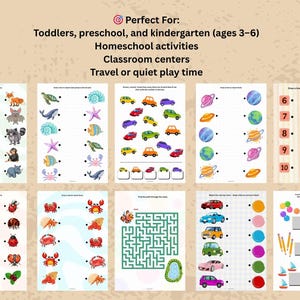 Kids Busy Book Printable PDF | Preschool Learning Activities | Educational Worksheets for Toddlers & Kindergarten | Quiet Time Activity Book