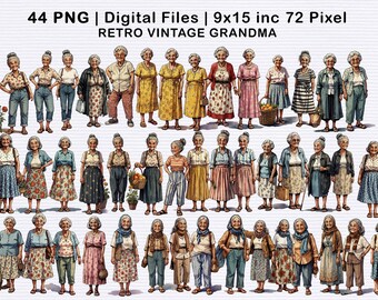 Old Woman Vintage PNG | Digital File PNG | Elderly Woman | Woman PNG | Old woman | Grandma Retro Granny | Grandmother Mother's Day Gift Art