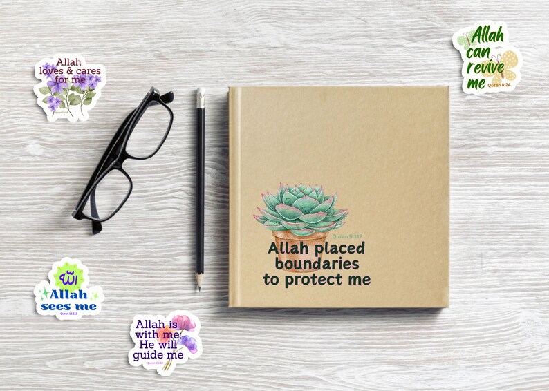 Adesivi per pianificatori islamici: file PNG con versetti coranici (download digitale) immagine 5