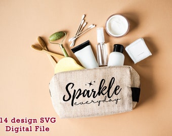 Makeup Bag Design | Bag SVG | Cosmetic Bag SVG | Makeup Saying Design | SVG | Digital File | Tumbler | Woven Bag | Women Quotes