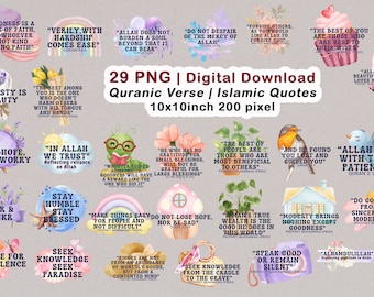Islamic Digital Planner | Quotes and Saying PNG | Daily Islamic Digital Stickers | Islamic Planner Stickers | Islamic Saying| Quranic Verse