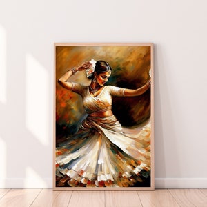 Kathak Dancer Watercolor Art Print | South Indian Dance | South Indian Art | Kathak Art | South Asian Decor | Indian Dancer Art | Desi Art