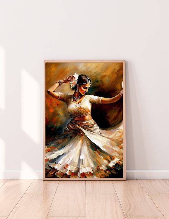 Kathak Dancer Watercolor Art Print: South Asian Decor (Digital Download)