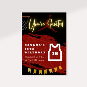 Basketball Theme Invitation | Custom Template | EDITABLE | INSTANT DOWNLOAD