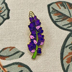Lupine Enamel Pin - Etsy