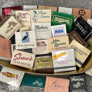Hand Selected Vintage Matchbooks Vintage Hotel matches, Match Boxes, Vintage Restaurant Matches, Party Favors.