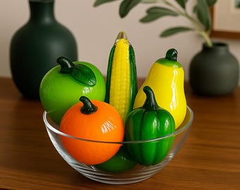 Vintage Murano Glass Fruit & Vegetable Lot | Hand-Blown Italian Art Glass Collection
