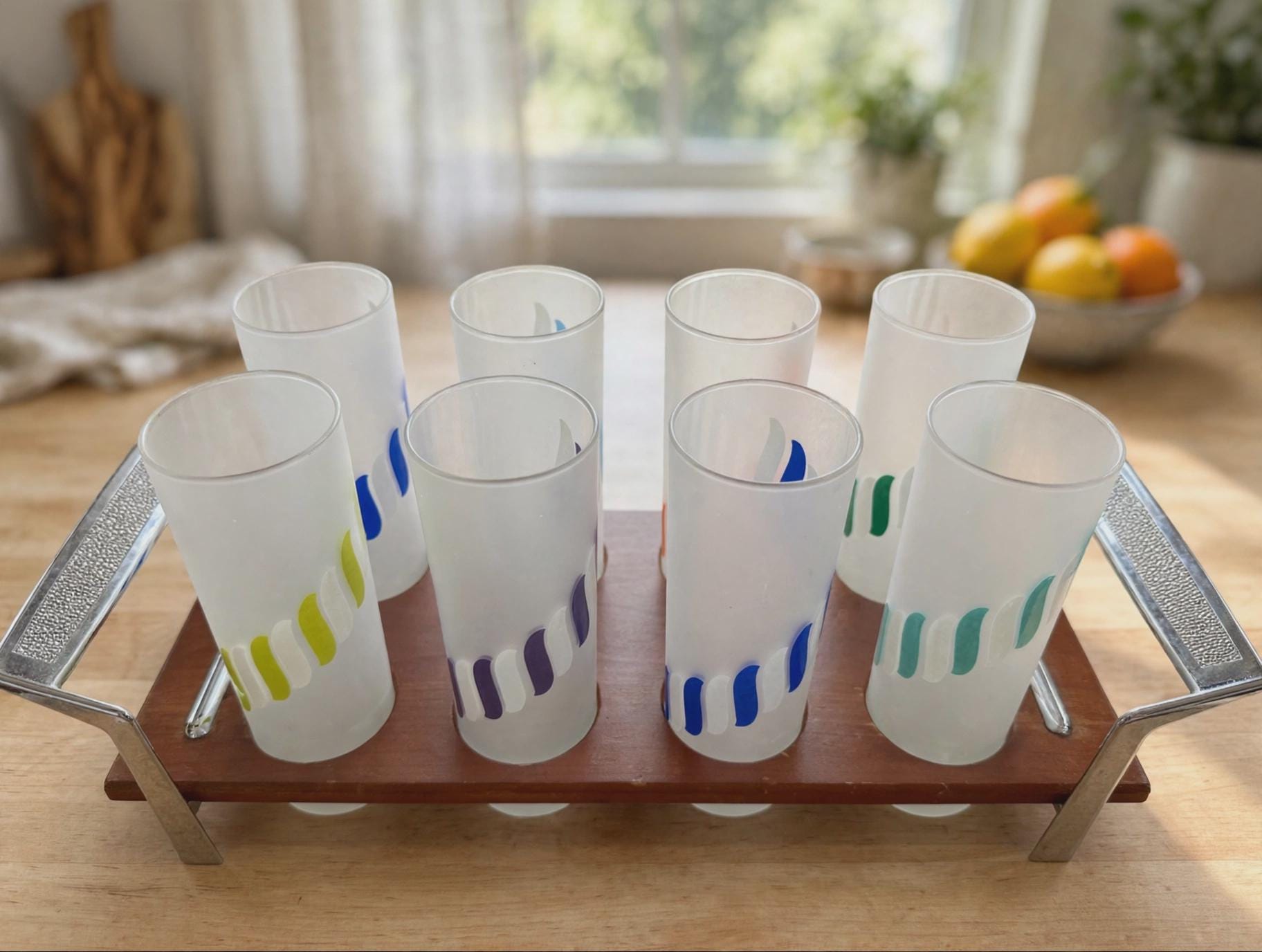 Vintage Glassware Set With Carrier - Etsy