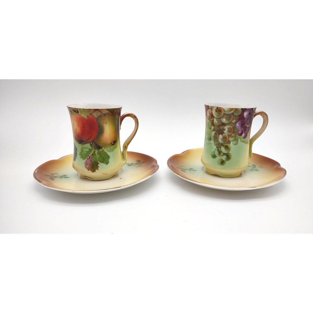 Antique J&C Louise Bavaria Cup and Saucer 3 Tall Set of Two Etsy