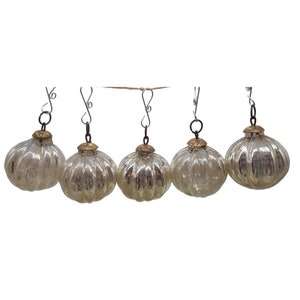 Adornos Kugel Repro Glass White Silver India 7 pulgadas de circunferencia imagen 4