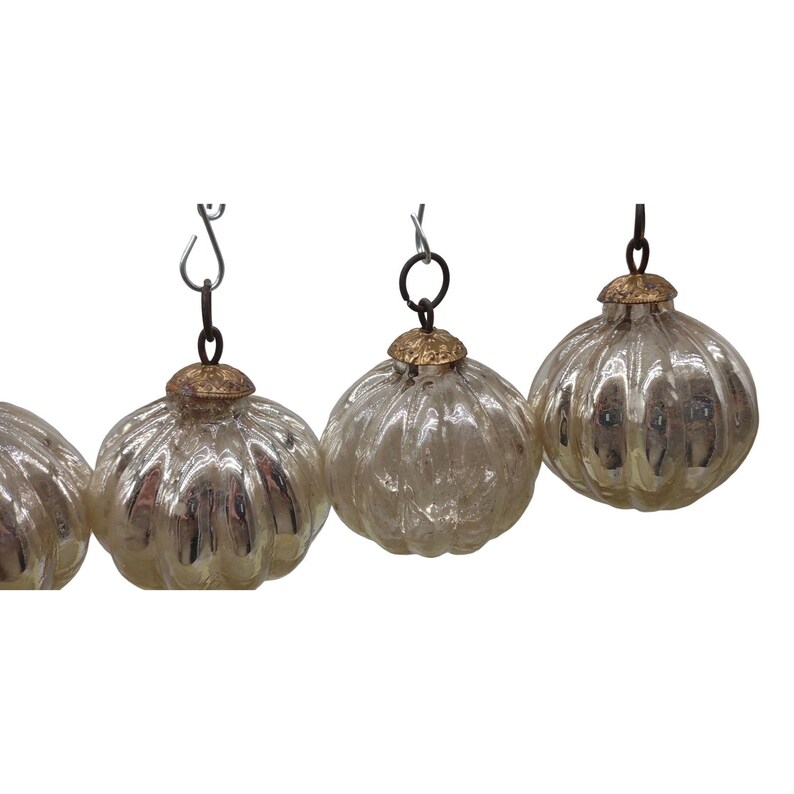 Adornos Kugel Repro Glass White Silver India 7 pulgadas de circunferencia imagen 2