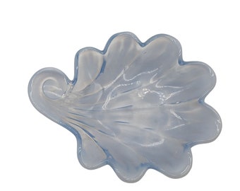 MCM Sanibel Duncan Miller Seashell Dish Opalescent Blue Glass