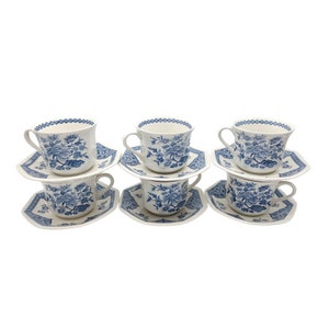 Tea Cup and Saucer Royal Staffordshire Set of 6 J and G Meakin Pekin