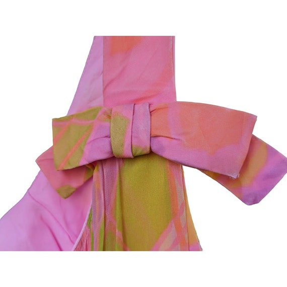 Dress 1969-75 Go Go Union Made Pink Green Psyched… - image 8