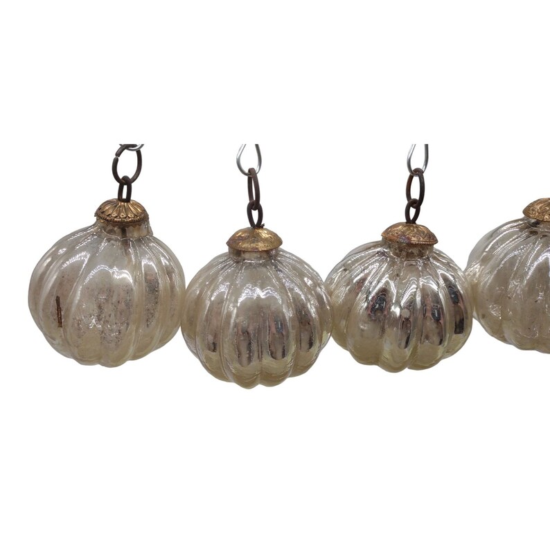 Adornos Kugel Repro Glass White Silver India 7 pulgadas de circunferencia imagen 3