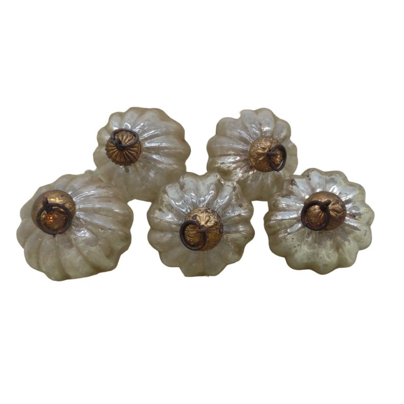 Adornos Kugel Repro Glass White Silver India 7 pulgadas de circunferencia imagen 7