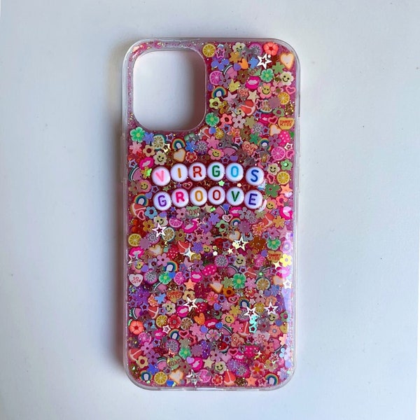 Fuchsia Sparkle Resin iPhone Case, Custom, Sparkly iPhone Case, Glitter iPhone Case