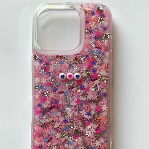 Sugar Plum Pink Sparkle Resin iPhone/Android Case, Christmas Phone Case, Holiday Phone Case, Sparkle Phone Case, Glitter Phone Case