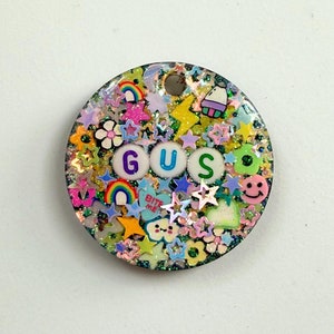 Funky Sparkle Pet ID Tag, Glitter Pet Tag, Made-to-Order Pet Tag, Personalized Pet Tag, Custom Pet ID, Glitter Dog Tag