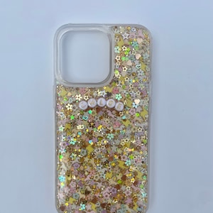 Gold Sparkle iPhone or Android Case, Custom, Glittery iPhone Case, Gold & Pastel iPhone Case, Samsung Galaxy Case, Sparkle Android Case