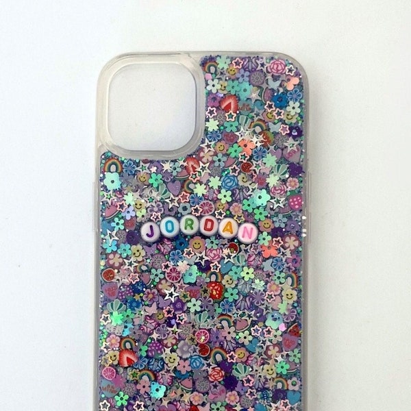 Purple Sparkle Resin iPhone or Android Case, Custom, Sparkly iPhone Case, Glitter iPhone Case, Samsung Galaxy Case