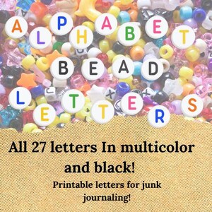 Letras de contas do alfabeto para diário de lixo | Contas do alfabeto | Scrapbooking | Amigo por correspondência | Diário