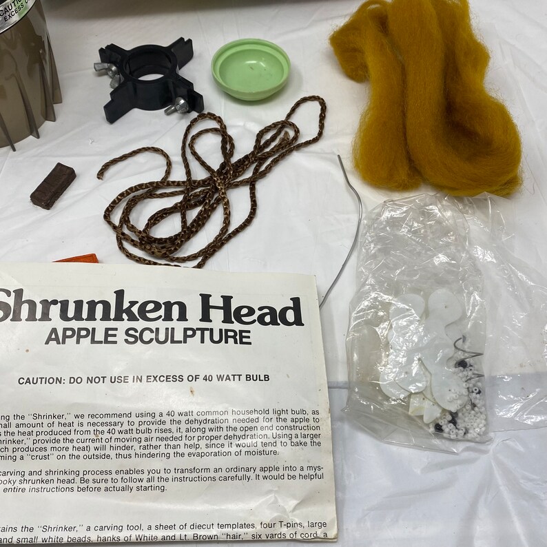 Vincent Price Shrunken Head Apple Sculpture Kit 1975 Etsy