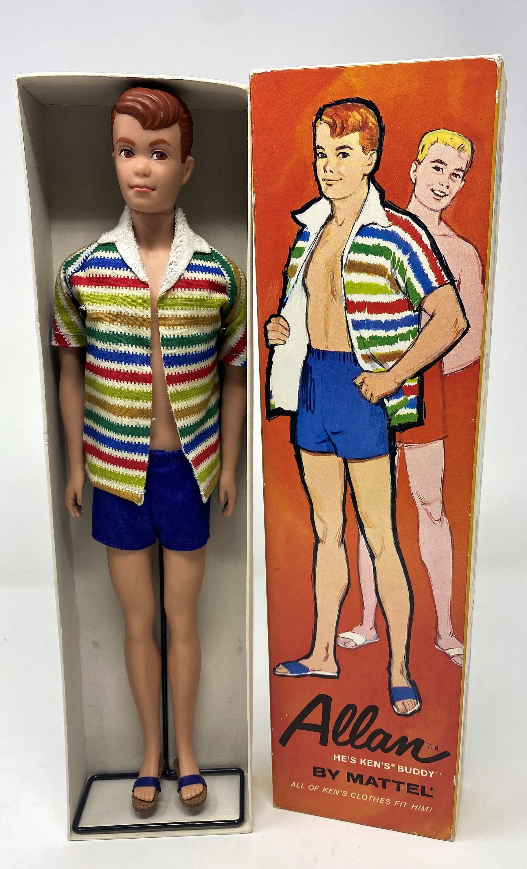 Pair Of Early Vintage 1960s Allan Barbie Dolls (He's Ken's Buddy)