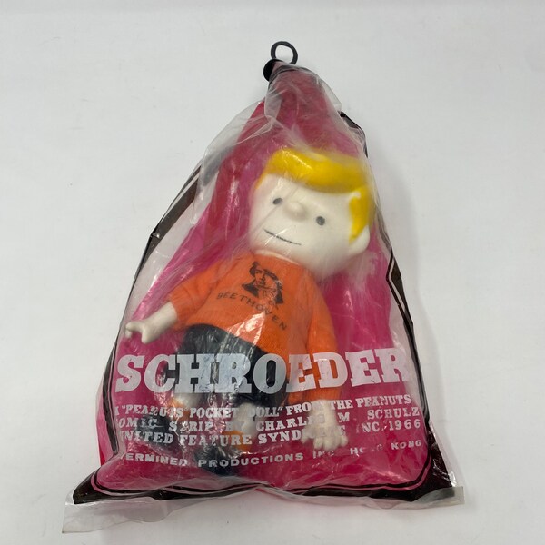 1966 Peanuts Pocket Doll Schroeder 7.25" New in Bag