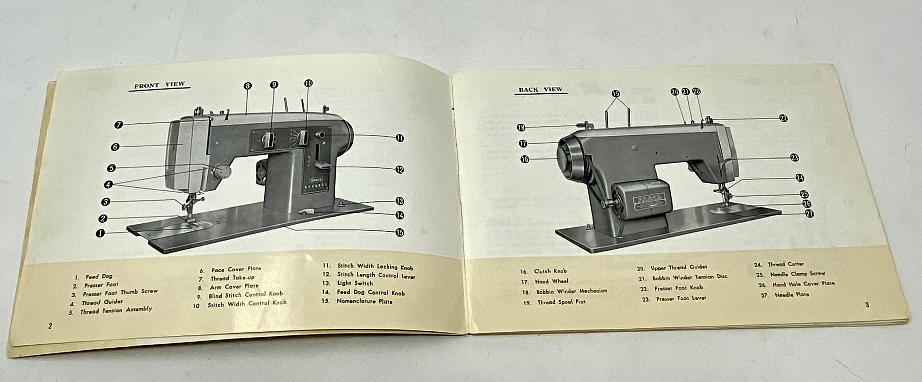 Sears Kenmore Zigzag Sewing Machine Model 33 Instruction Manual Etsy