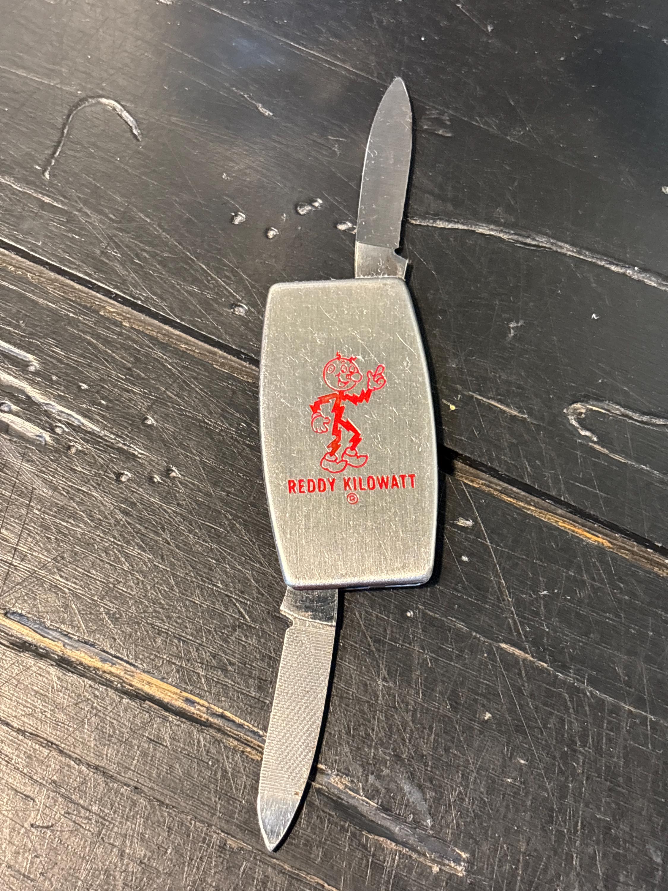 Vintage Reddy Kilowatt Zippo Pocket Tool ~ Knife & File ~ Multi
