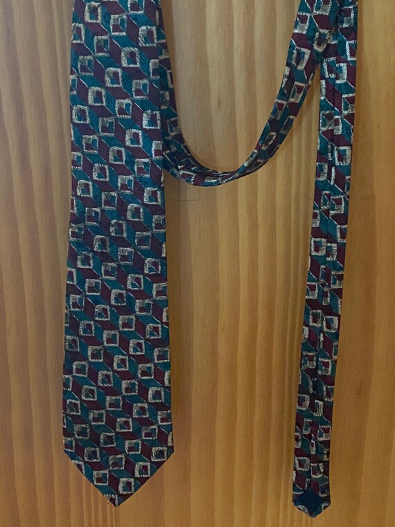 Vintage Carlos Tomasini Necktie, Geometric Pattern