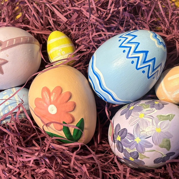 Hand Painted Ceramic Easter Eggs, Seasonal Decorations, Different Designs, You Pick